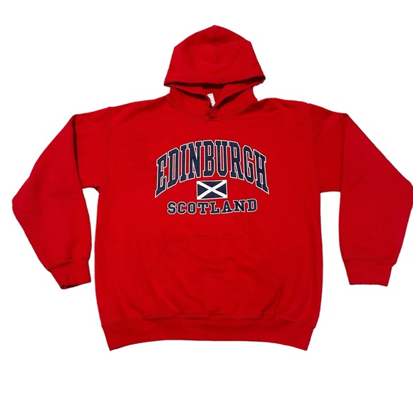 Unisex Edinburgh Scotland Red Hoodie - Size M - Picture 4 of 6